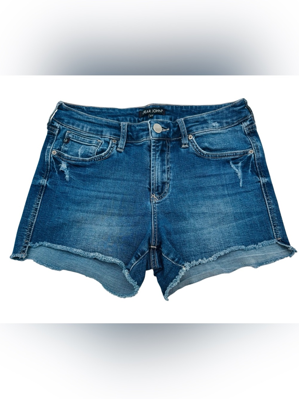 Dear‎ John Denim Stretch Chad Cut Off Shorts Rise 9.75" Inseam 3"  Size 27